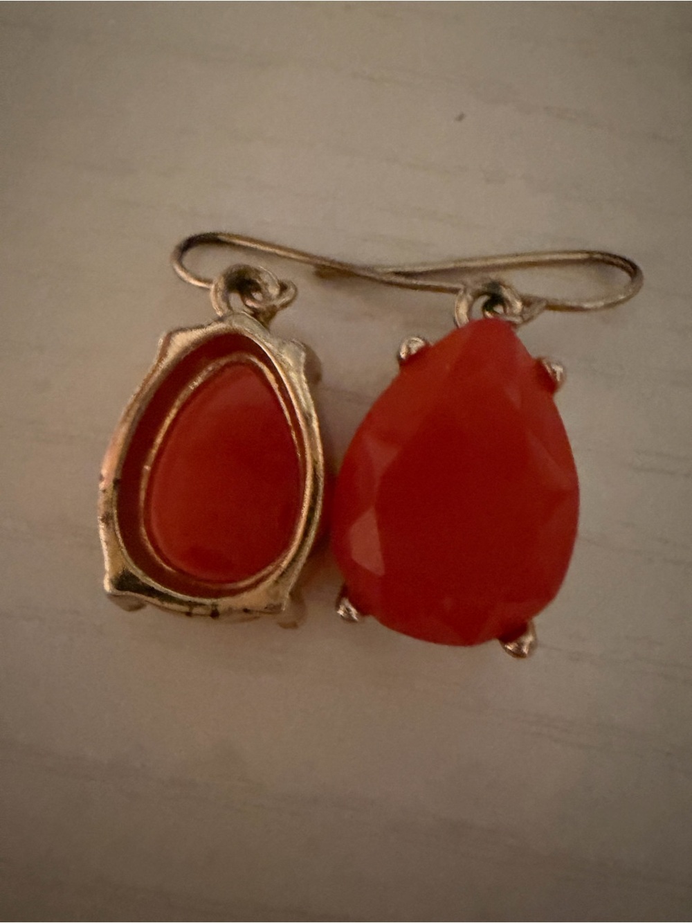 Premier Design Gold-Tone coral Teardrop Dangle Earrings